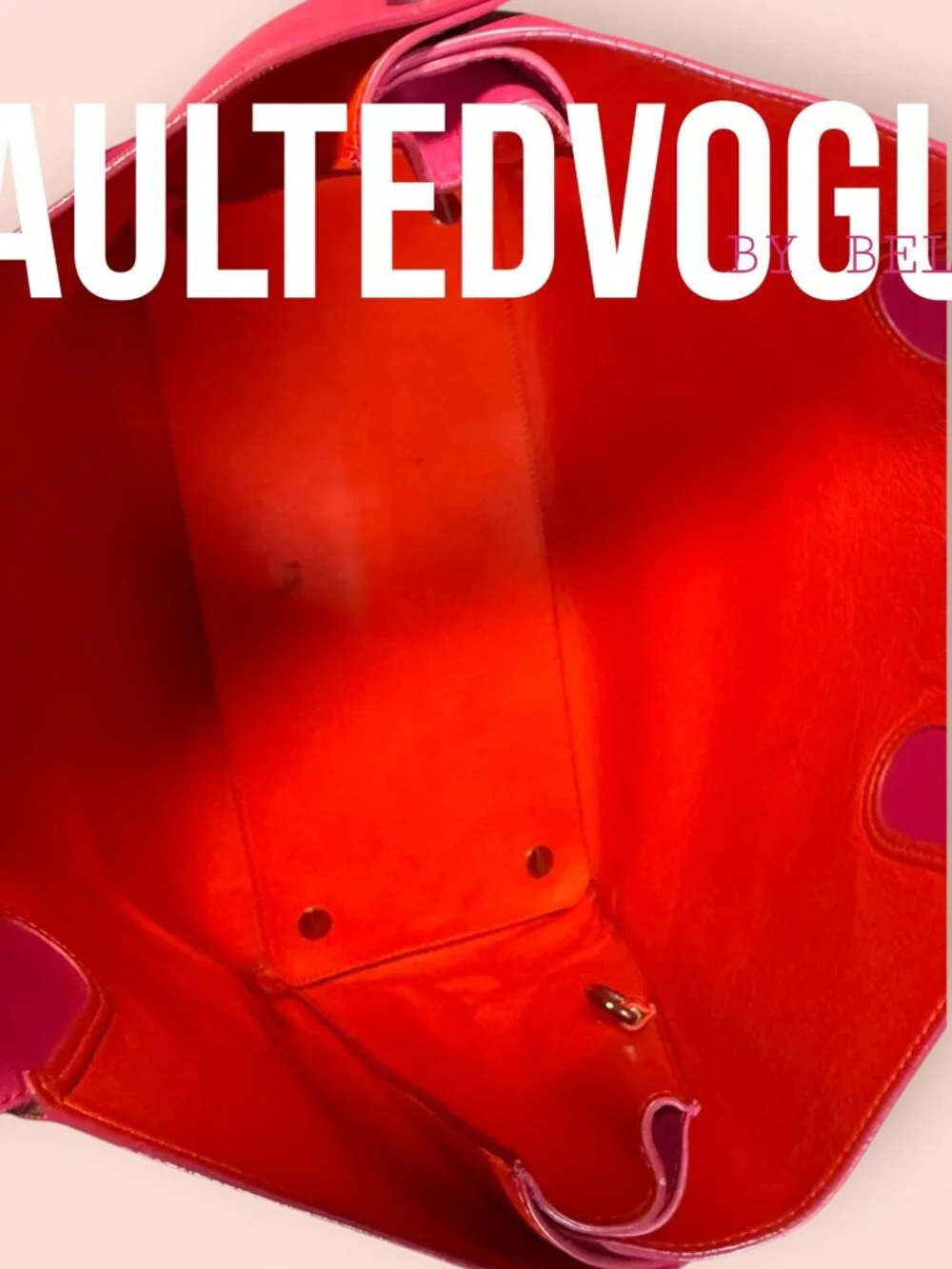 Christian Dior Addict Tote Bag Pink Orange Leather Dior Charm Shoulder Bag Large - Picture 9 of 16